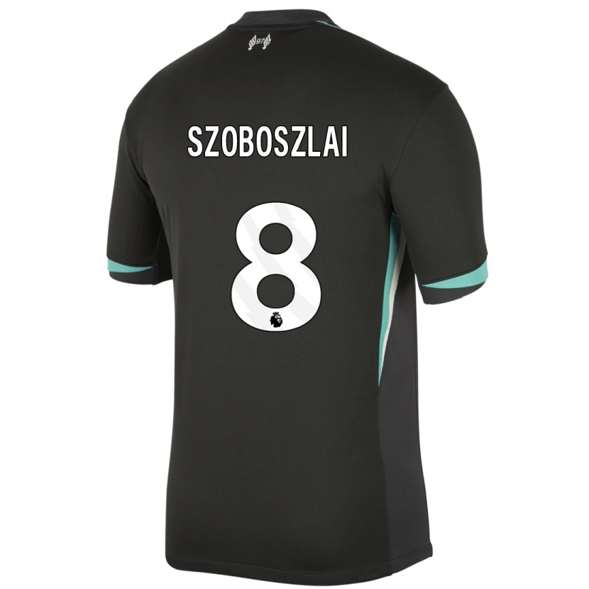 Danxen Heren Dominik Szoboszlai #8 Zwart Antraciet Wit Uitshirt Uittenue 2024/25 T-Shirt