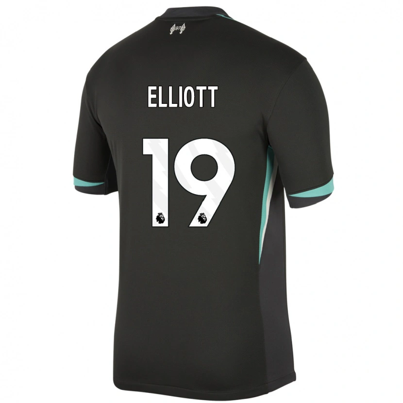 Danxen Heren Harvey Elliott #19 Zwart Antraciet Wit Uitshirt Uittenue 2024/25 T-Shirt