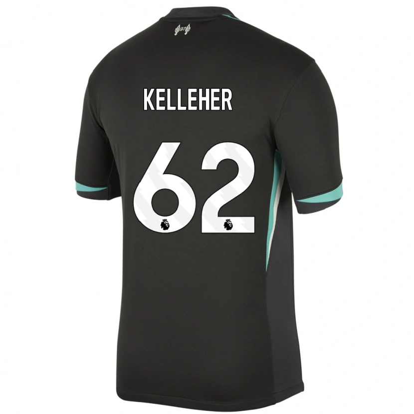 Danxen Heren Caoimhín Kelleher #62 Zwart Antraciet Wit Uitshirt Uittenue 2024/25 T-Shirt