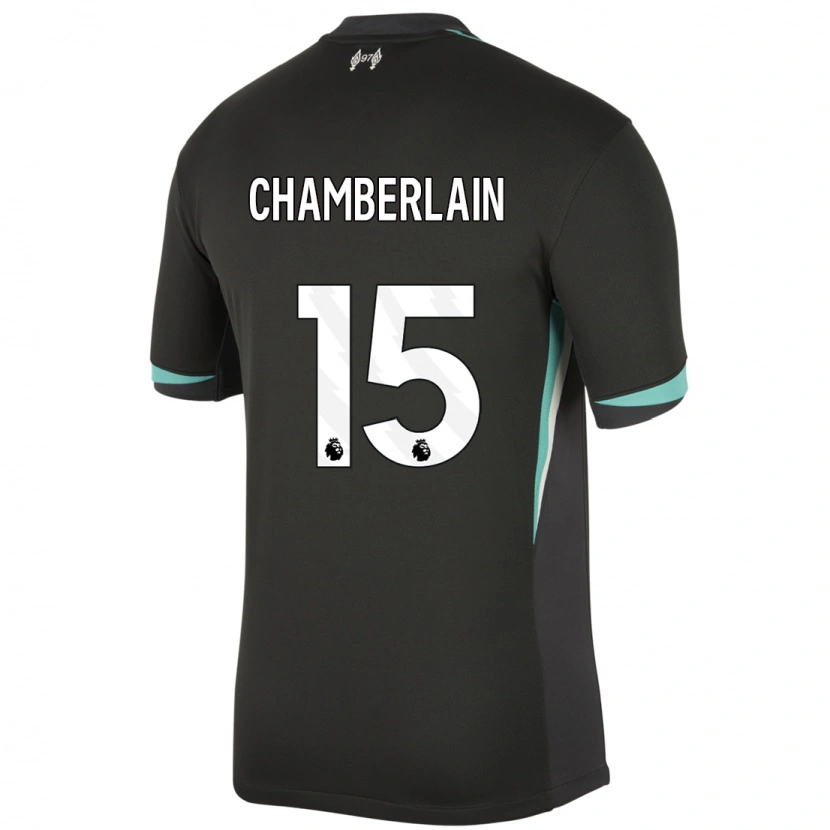 Danxen Heren Alex Oxlade Chamberlain #15 Zwart Antraciet Wit Uitshirt Uittenue 2024/25 T-Shirt