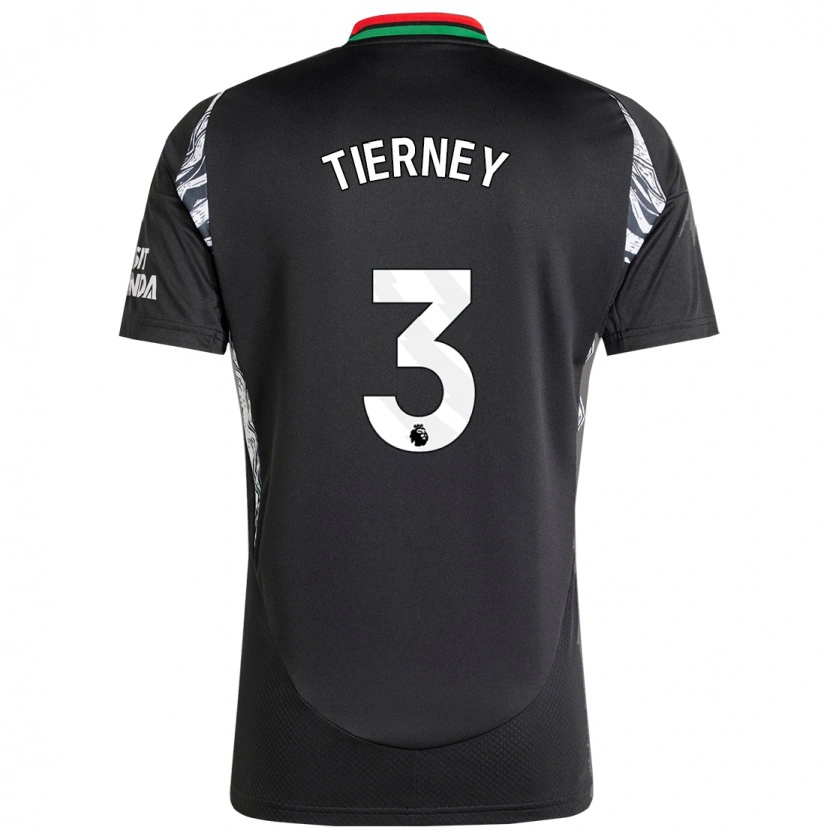 Danxen Heren Kieran Tierney #3 Zwart Uitshirt Uittenue 2024/25 T-Shirt