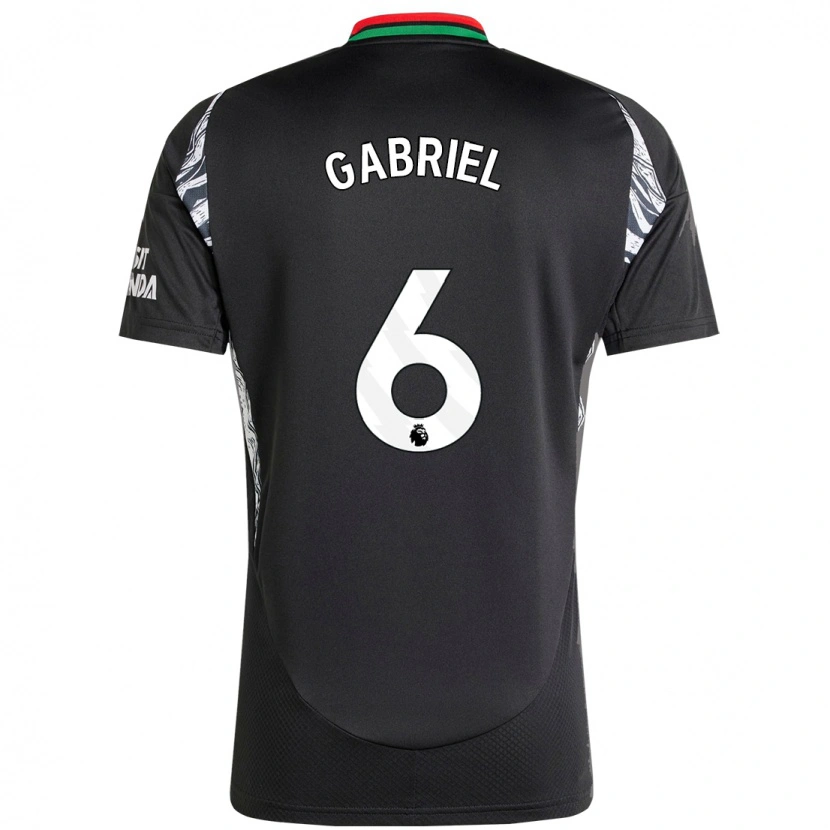 Danxen Heren Gabriel Magalhães #6 Zwart Uitshirt Uittenue 2024/25 T-Shirt