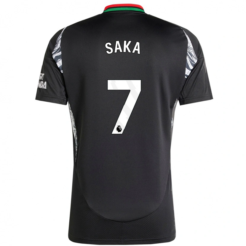 Danxen Heren Bukayo Saka #7 Zwart Uitshirt Uittenue 2024/25 T-Shirt