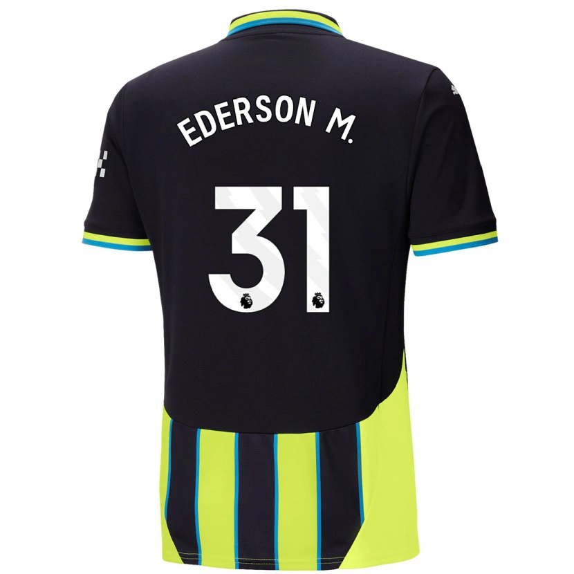 Danxen Heren Ederson #31 Blauw Geel Uitshirt Uittenue 2024/25 T-Shirt