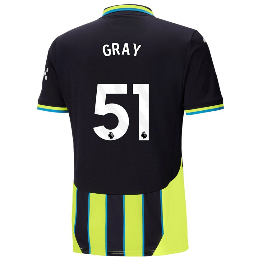 Danxen Heren Charlie Gray #51 Blauw Geel Uitshirt Uittenue 2024/25 T-Shirt