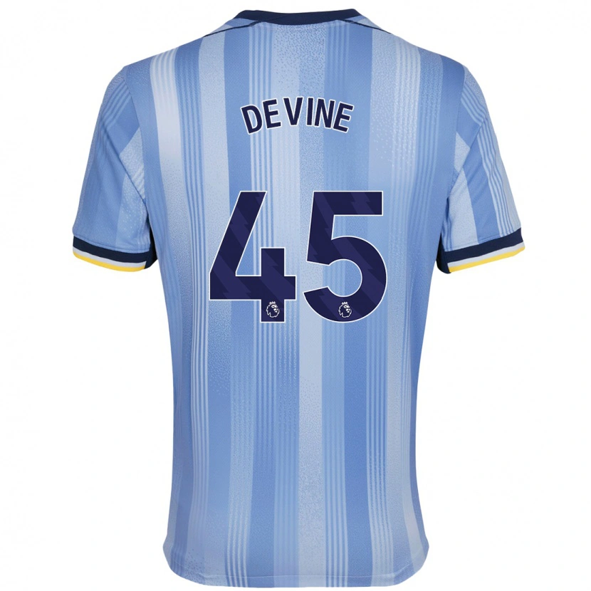 Danxen Heren Alfie Devine #45 Lichtblauw Uitshirt Uittenue 2024/25 T-Shirt