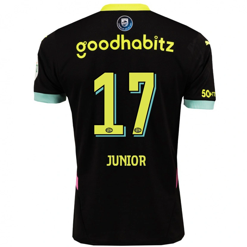 Danxen Heren Mauro Júnior #17 Zwart Geel Uitshirt Uittenue 2024/25 T-Shirt