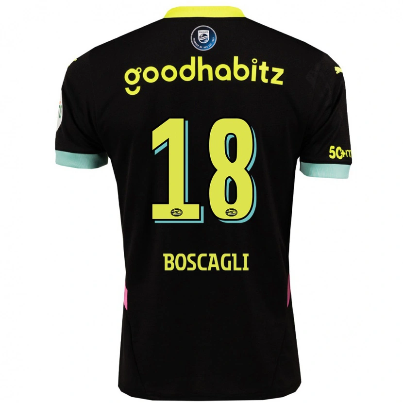 Danxen Heren Olivier Boscagli #18 Zwart Geel Uitshirt Uittenue 2024/25 T-Shirt