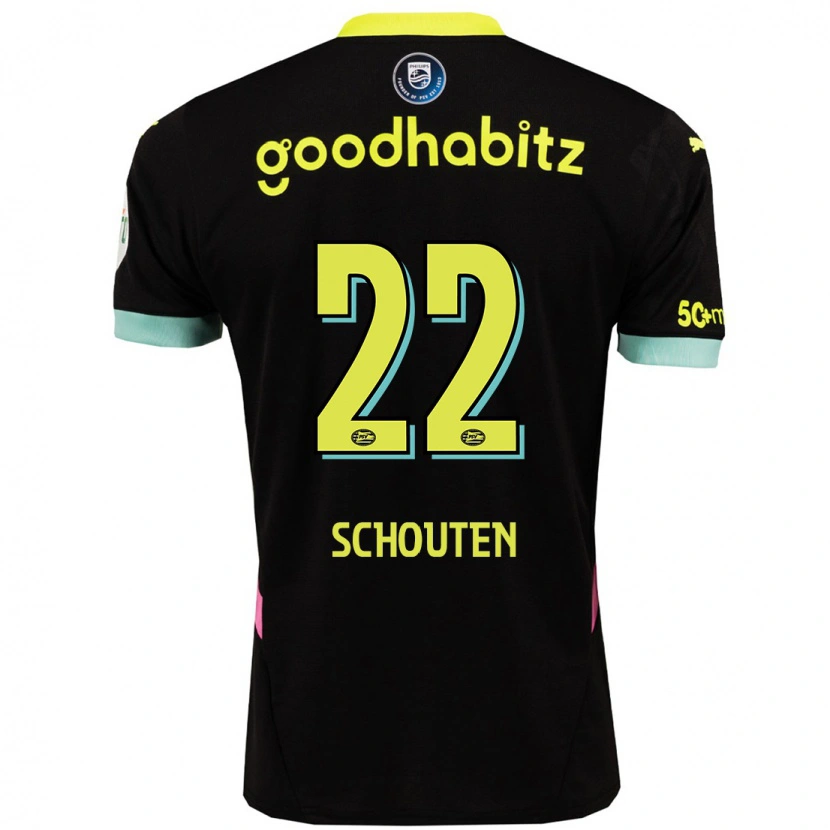 Danxen Heren Jerdy Schouten #22 Zwart Geel Uitshirt Uittenue 2024/25 T-Shirt