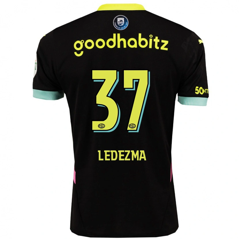 Danxen Heren Richard Ledezma #37 Zwart Geel Uitshirt Uittenue 2024/25 T-Shirt