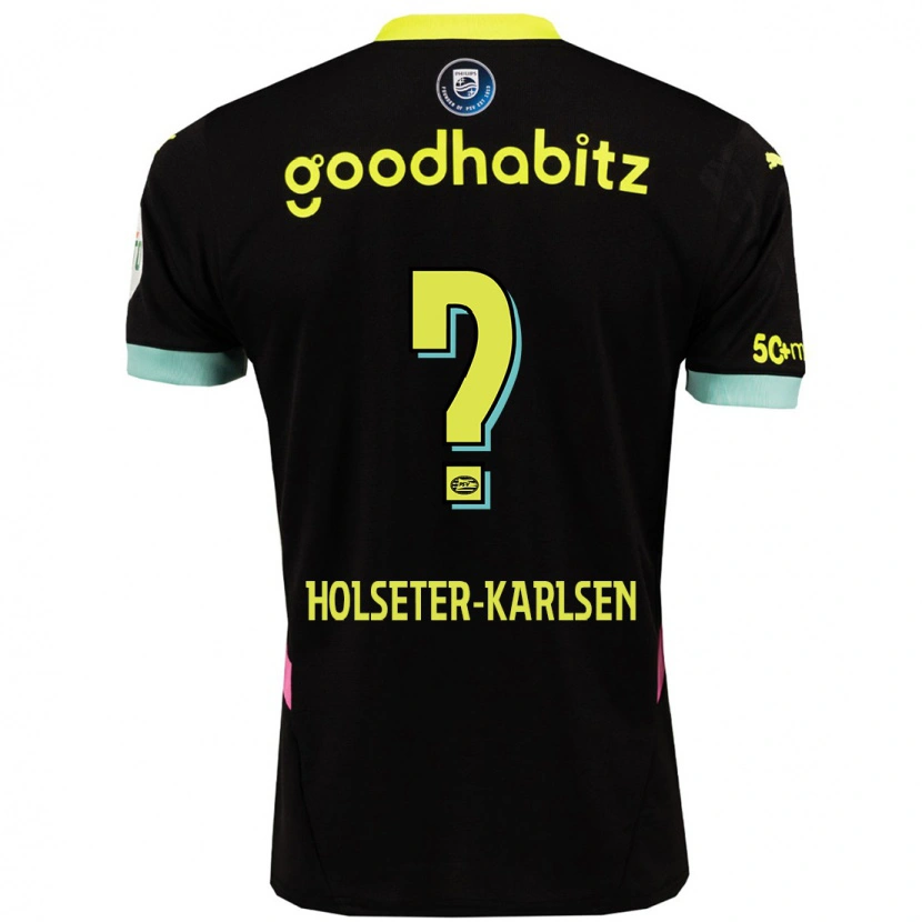 Danxen Heren Philip Holseter-Karlsen #0 Zwart Geel Uitshirt Uittenue 2024/25 T-Shirt