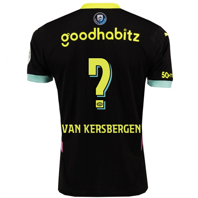 Danxen Heren Sander Van Kersbergen #0 Zwart Geel Uitshirt Uittenue 2024/25 T-Shirt