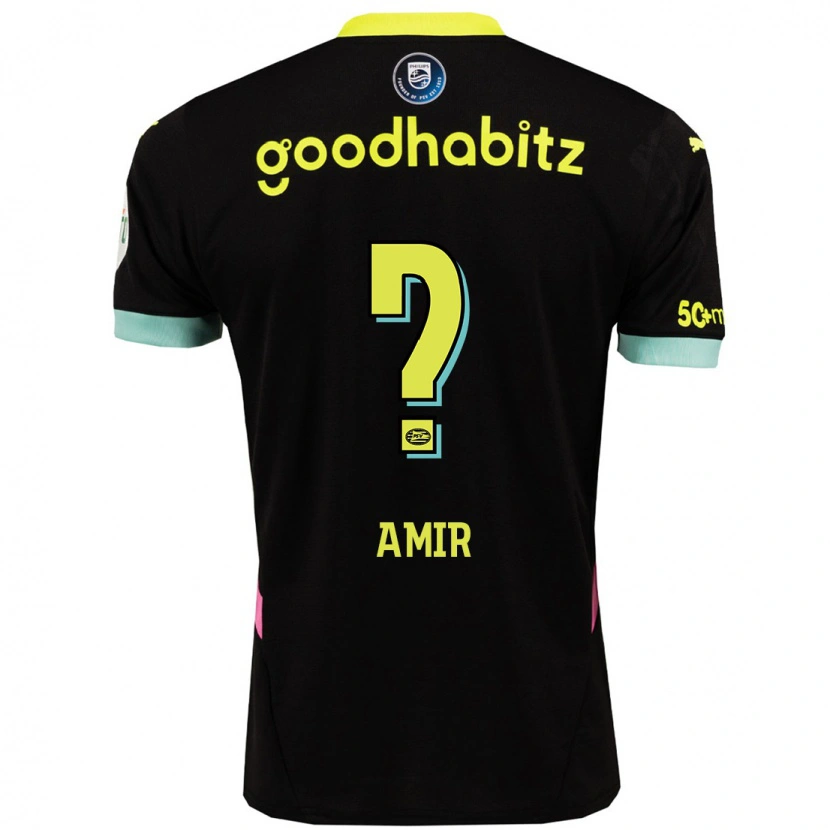 Danxen Heren Amir Al-Anany #0 Zwart Geel Uitshirt Uittenue 2024/25 T-Shirt