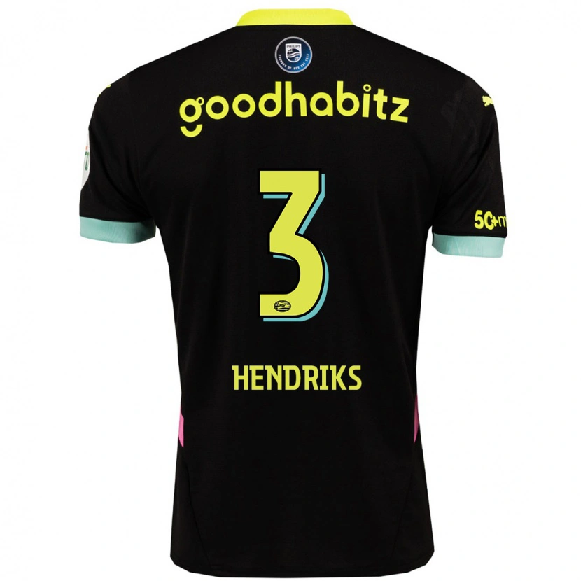 Danxen Heren Gwyneth Hendriks #3 Zwart Geel Uitshirt Uittenue 2024/25 T-Shirt