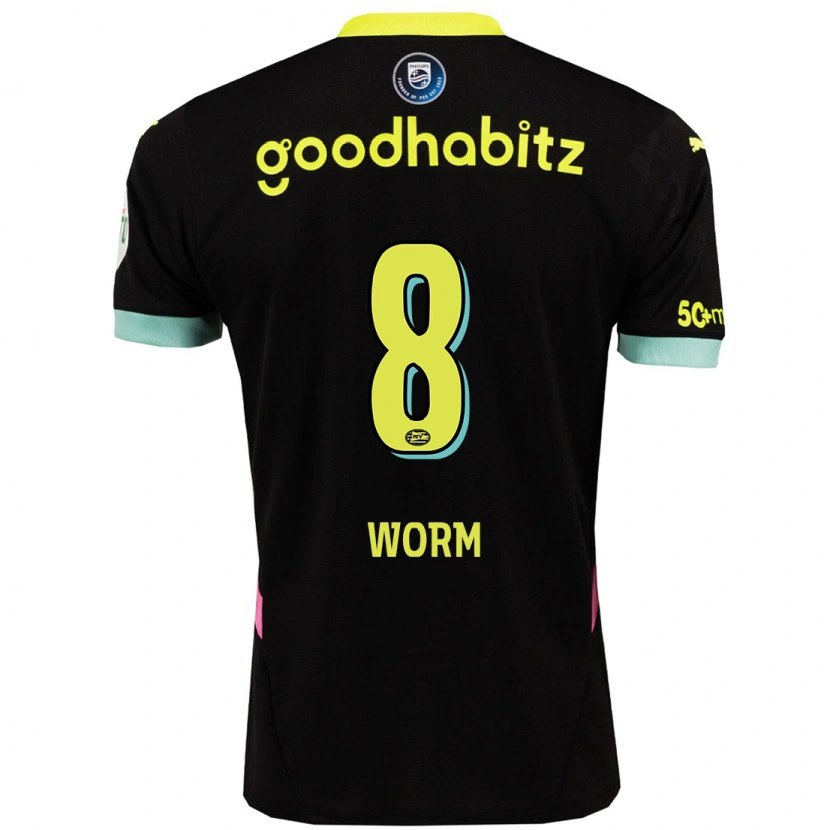 Danxen Heren Siri Worm #8 Zwart Geel Uitshirt Uittenue 2024/25 T-Shirt