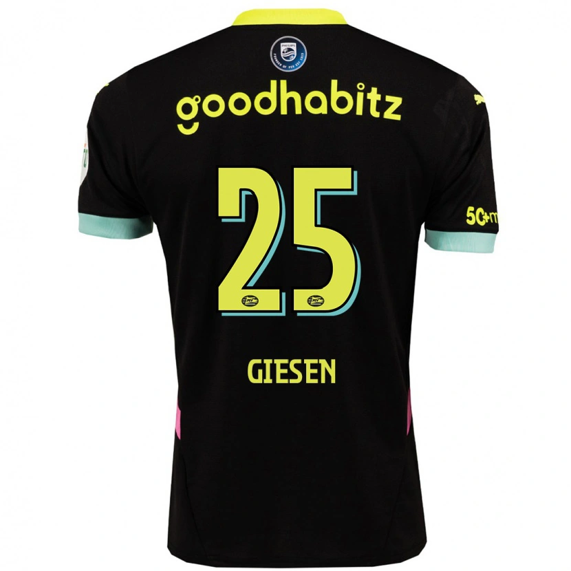 Danxen Heren Suzanne Giesen #25 Zwart Geel Uitshirt Uittenue 2024/25 T-Shirt