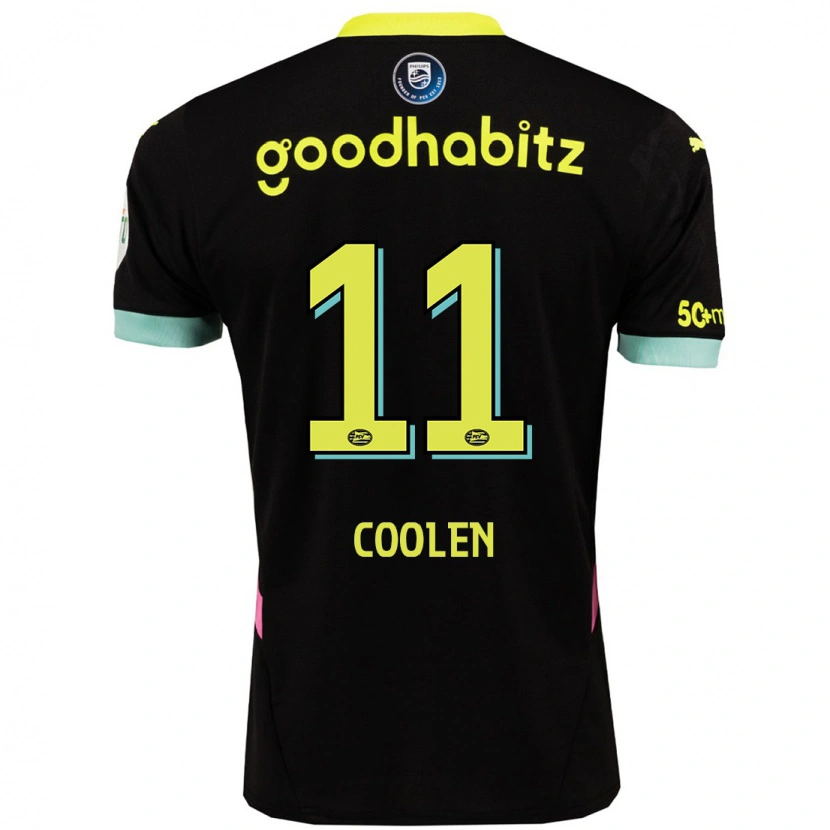 Danxen Heren Nadia Coolen #11 Zwart Geel Uitshirt Uittenue 2024/25 T-Shirt