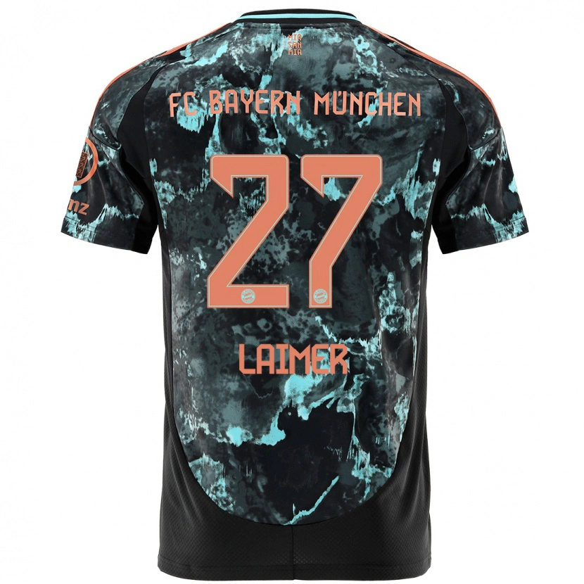 Danxen Heren Konrad Laimer #27 Zwart Uitshirt Uittenue 2024/25 T-Shirt