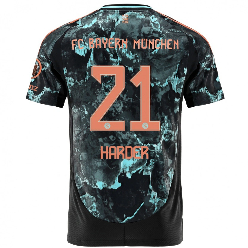 Danxen Heren Pernille Harder #21 Zwart Uitshirt Uittenue 2024/25 T-Shirt