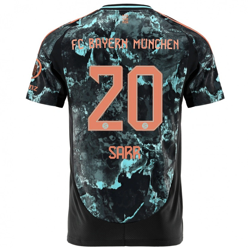 Danxen Heren Bouna Sarr #20 Zwart Uitshirt Uittenue 2024/25 T-Shirt