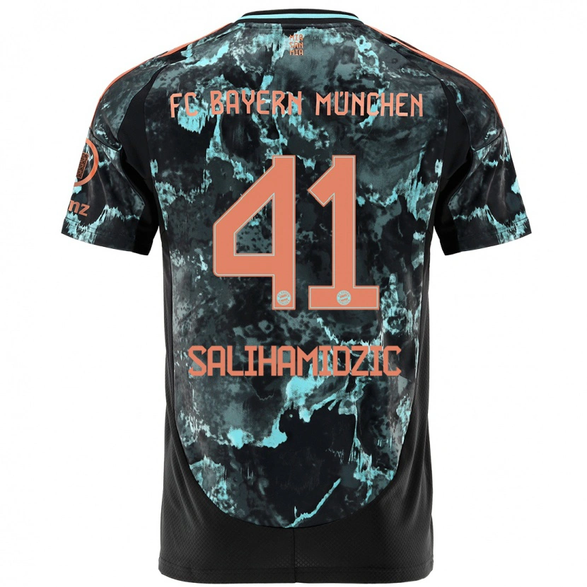 Danxen Heren Nick Salihamidzic #41 Zwart Uitshirt Uittenue 2024/25 T-Shirt