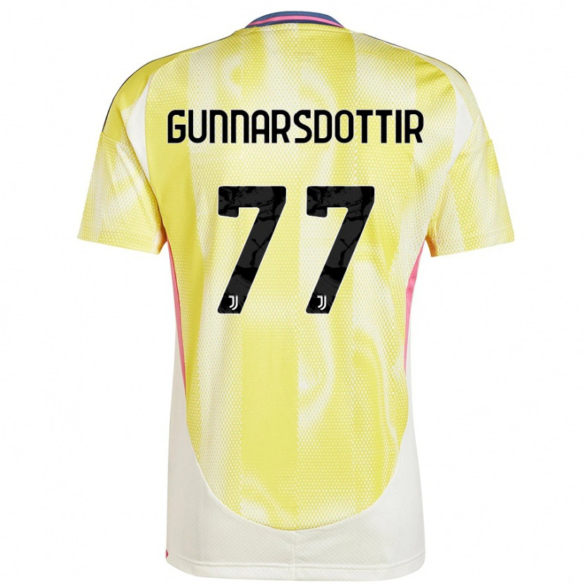 Danxen Heren Sara Björk Gunnarsdóttir #77 Zonnig Geel Uitshirt Uittenue 2024/25 T-Shirt