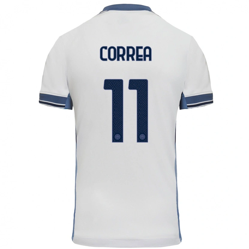 Danxen Heren Joaquín Correa #11 Wit Grijs Uitshirt Uittenue 2024/25 T-Shirt