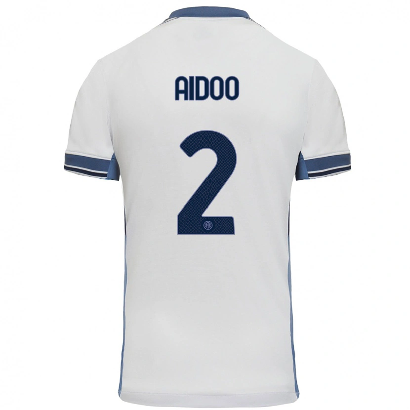 Danxen Heren Mike Aidoo #2 Wit Grijs Uitshirt Uittenue 2024/25 T-Shirt