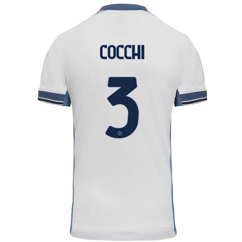 Danxen Heren Matteo Cocchi #3 Wit Grijs Uitshirt Uittenue 2024/25 T-Shirt