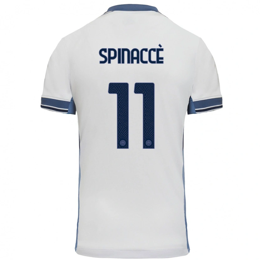 Danxen Heren Matteo Spinaccè #11 Wit Grijs Uitshirt Uittenue 2024/25 T-Shirt