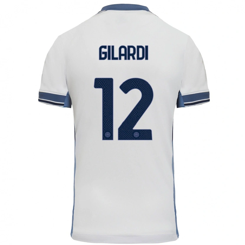 Danxen Heren Astrid Gilardi #12 Wit Grijs Uitshirt Uittenue 2024/25 T-Shirt