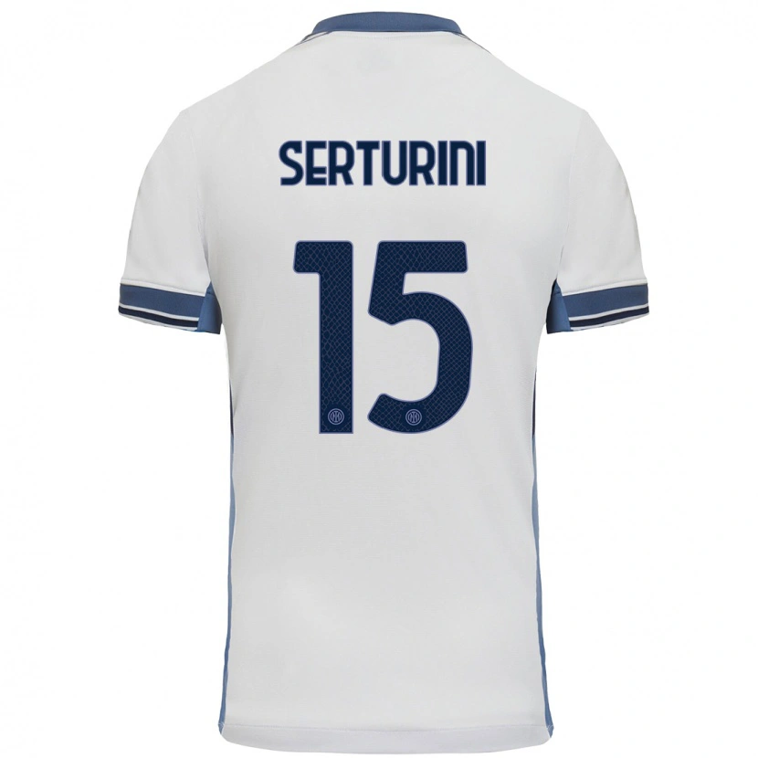 Danxen Heren Annamaria Serturini #15 Wit Grijs Uitshirt Uittenue 2024/25 T-Shirt