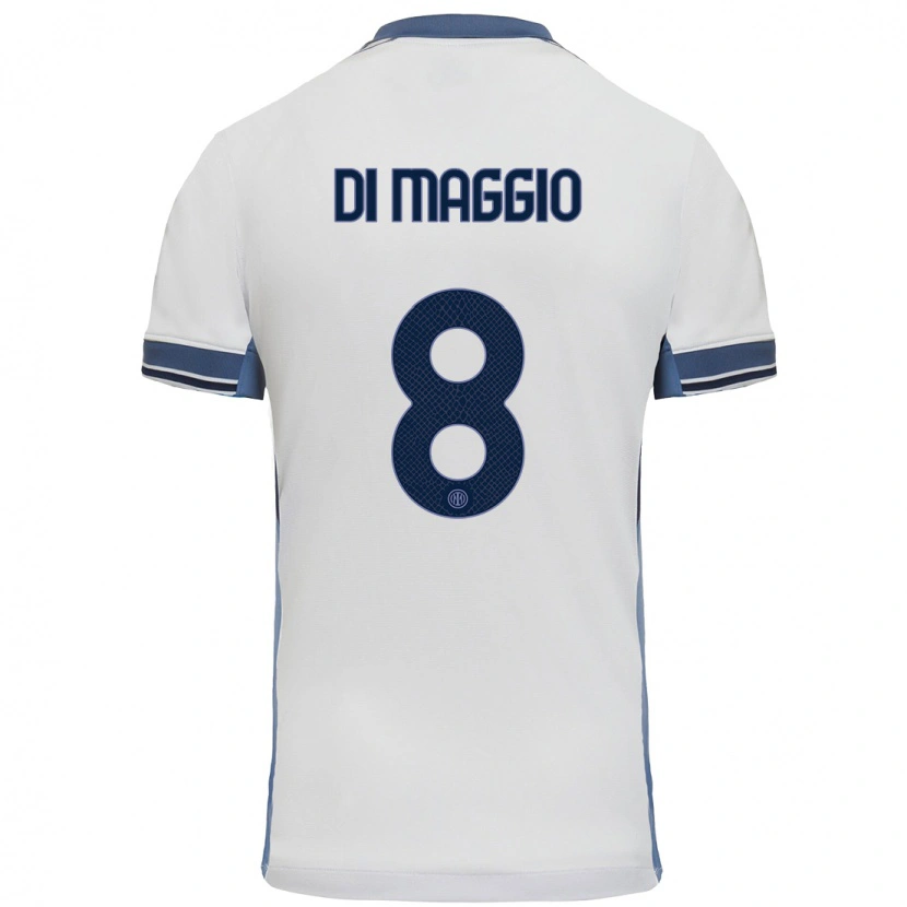 Danxen Heren Luca Di Maggio #8 Wit Grijs Uitshirt Uittenue 2024/25 T-Shirt