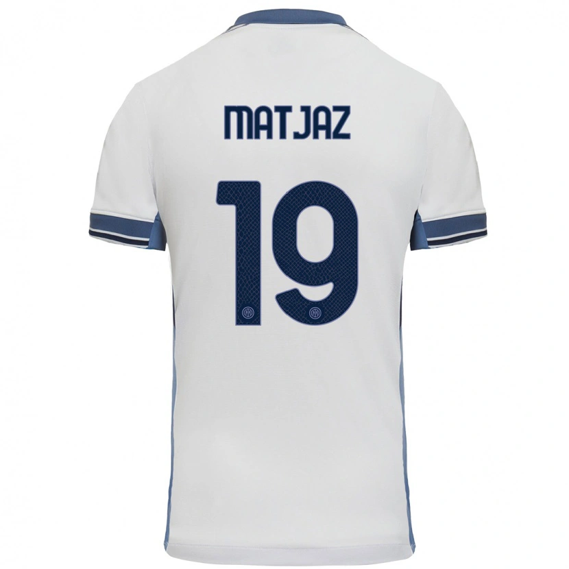 Danxen Heren Samo Matjaz #19 Wit Grijs Uitshirt Uittenue 2024/25 T-Shirt