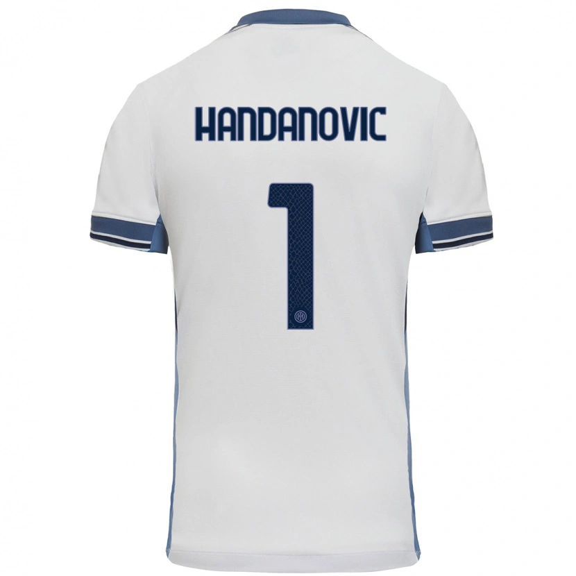 Danxen Heren Samir Handanovic #1 Wit Grijs Uitshirt Uittenue 2024/25 T-Shirt