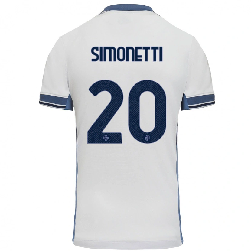 Danxen Heren Flaminia Simonetti #20 Wit Grijs Uitshirt Uittenue 2024/25 T-Shirt