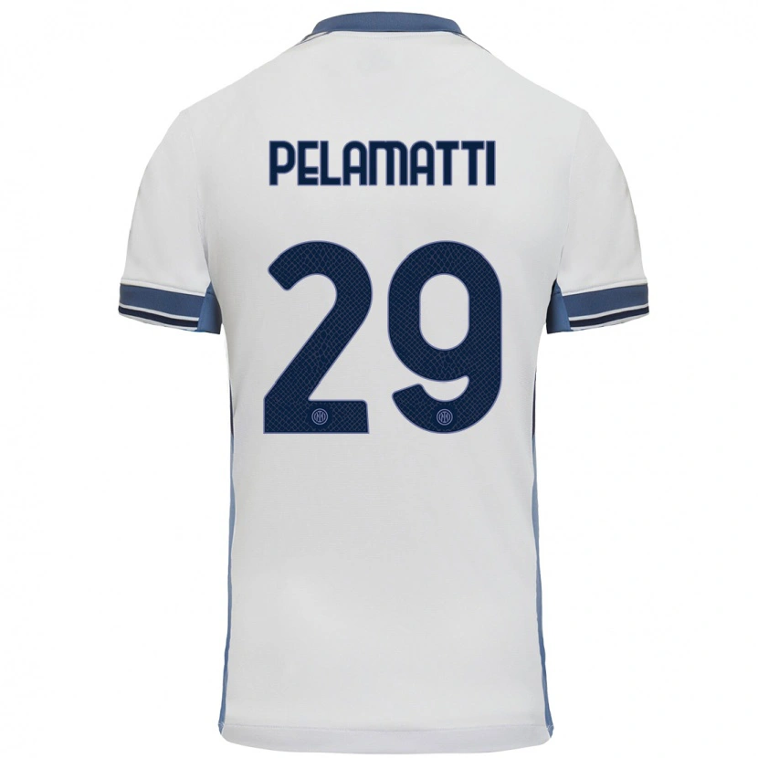 Danxen Heren Andrea Pelamatti #29 Wit Grijs Uitshirt Uittenue 2024/25 T-Shirt