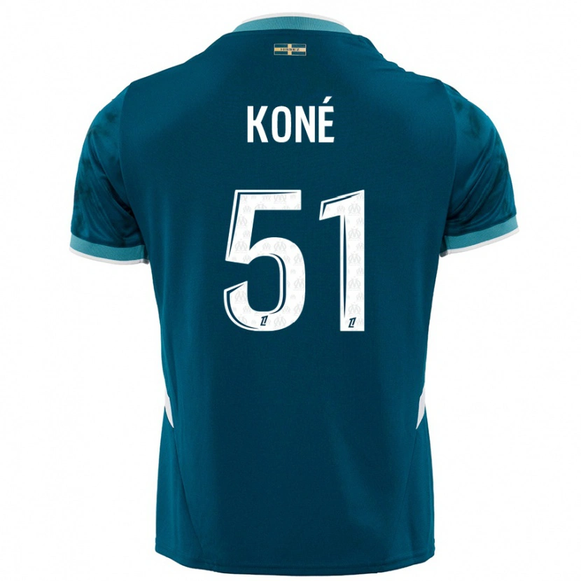 Danxen Heren Ismaël Koné #51 Turkoois Blauw Uitshirt Uittenue 2024/25 T-Shirt