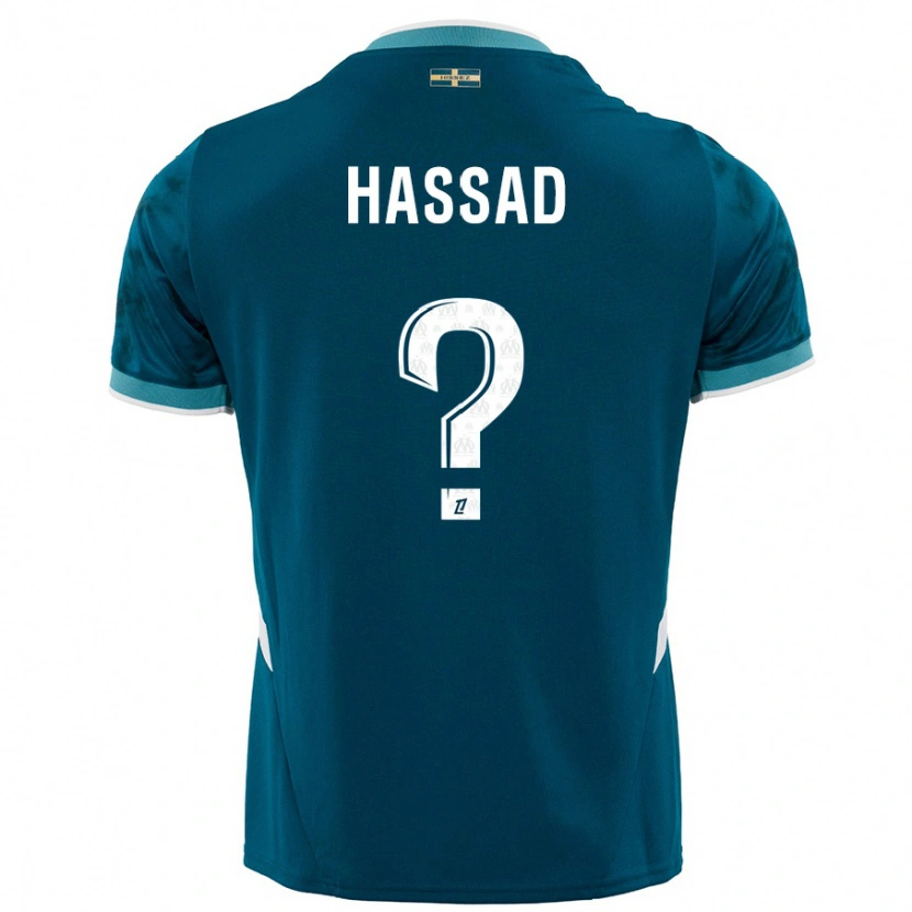 Danxen Heren Rayan Hassad #0 Turkoois Blauw Uitshirt Uittenue 2024/25 T-Shirt