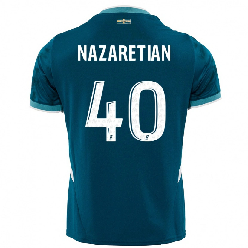 Danxen Heren Manuel Nazaretian #40 Turkoois Blauw Uitshirt Uittenue 2024/25 T-Shirt