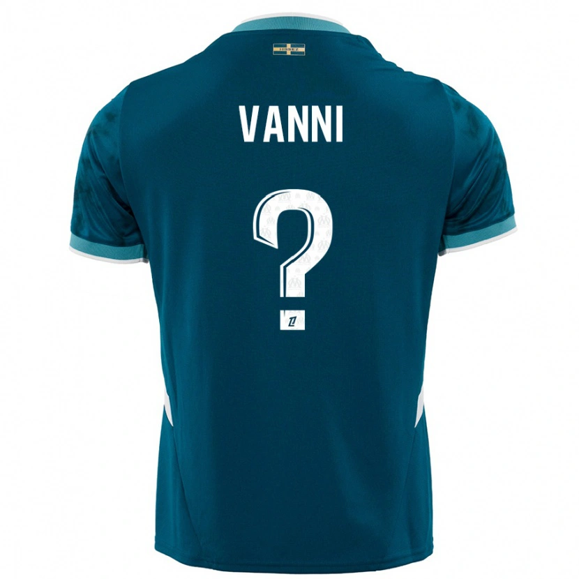 Danxen Heren Fabio Vanni #0 Turkoois Blauw Uitshirt Uittenue 2024/25 T-Shirt