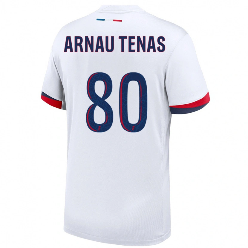 Danxen Heren Arnau Tenas #80 Wit Blauw Rood Uitshirt Uittenue 2024/25 T-Shirt