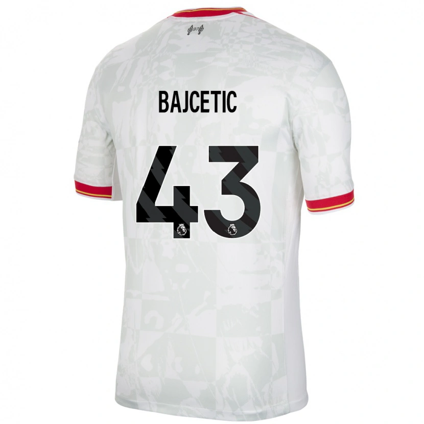 Danxen Heren Stefan Bajcetic #43 Wit Rood Zwart Thuisshirt Derde Tenue 2024/25 T-Shirt