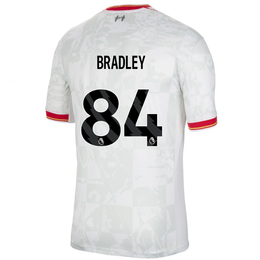 Danxen Heren Conor Bradley #84 Wit Rood Zwart Thuisshirt Derde Tenue 2024/25 T-Shirt