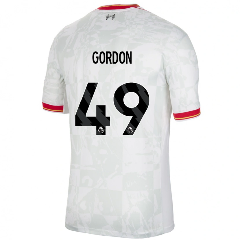 Danxen Heren Kaide Gordon #49 Wit Rood Zwart Thuisshirt Derde Tenue 2024/25 T-Shirt