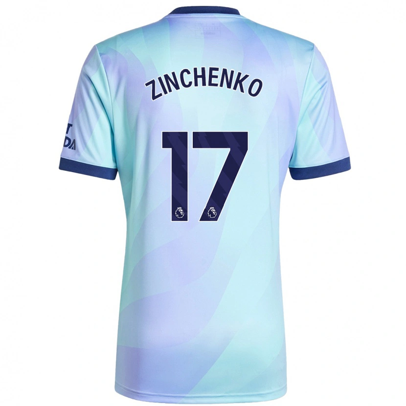 Danxen Heren Oleksandr Zinchenko #17 Aqua Thuisshirt Derde Tenue 2024/25 T-Shirt