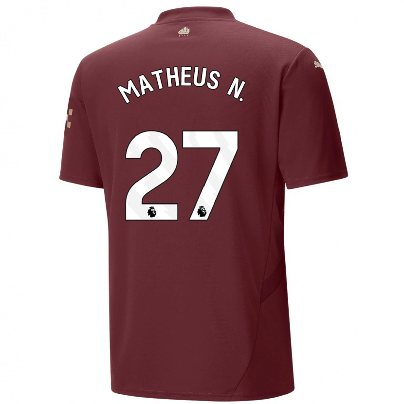 Danxen Heren Matheus Nunes #27 Kastanjebruin Thuisshirt Derde Tenue 2024/25 T-Shirt