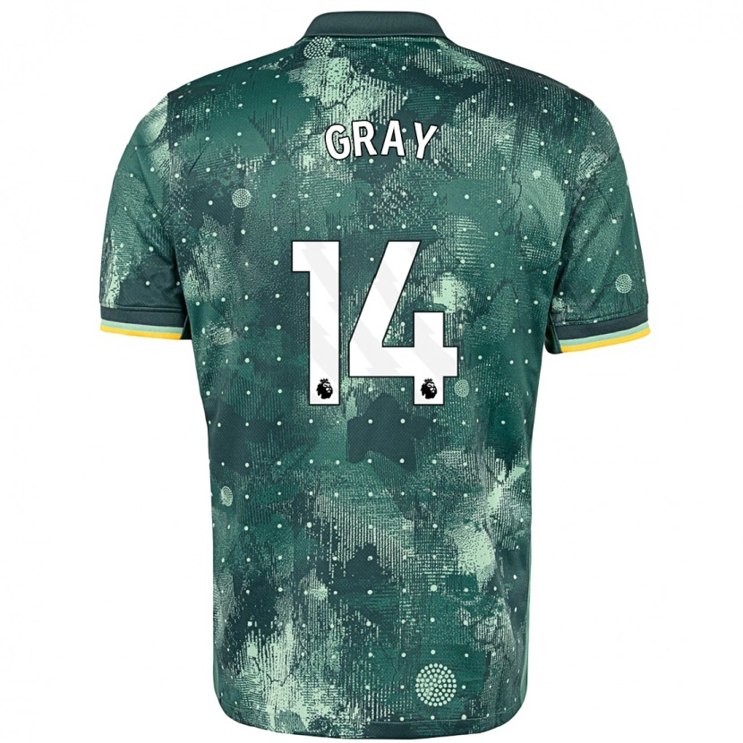 Danxen Heren Archie Gray #14 Muntgroen Thuisshirt Derde Tenue 2024/25 T-Shirt