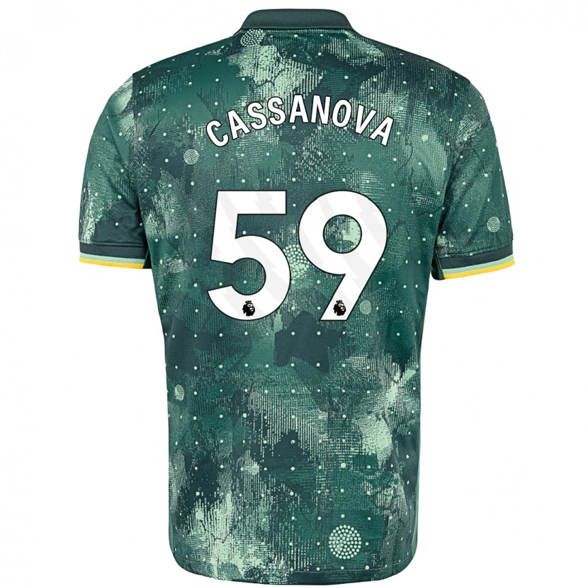 Danxen Heren Dante Cassanova #59 Muntgroen Thuisshirt Derde Tenue 2024/25 T-Shirt