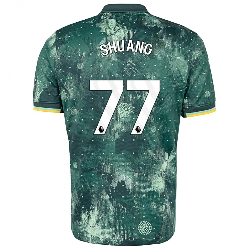 Danxen Heren Wang Shuang #77 Muntgroen Thuisshirt Derde Tenue 2024/25 T-Shirt